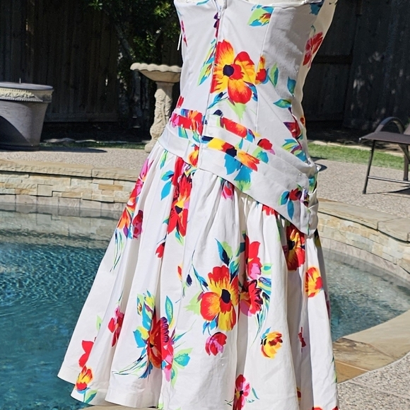 Nwt RIMINI 100% COTTON Sakowitz flower tea dress 10 - Picture 9 of 15